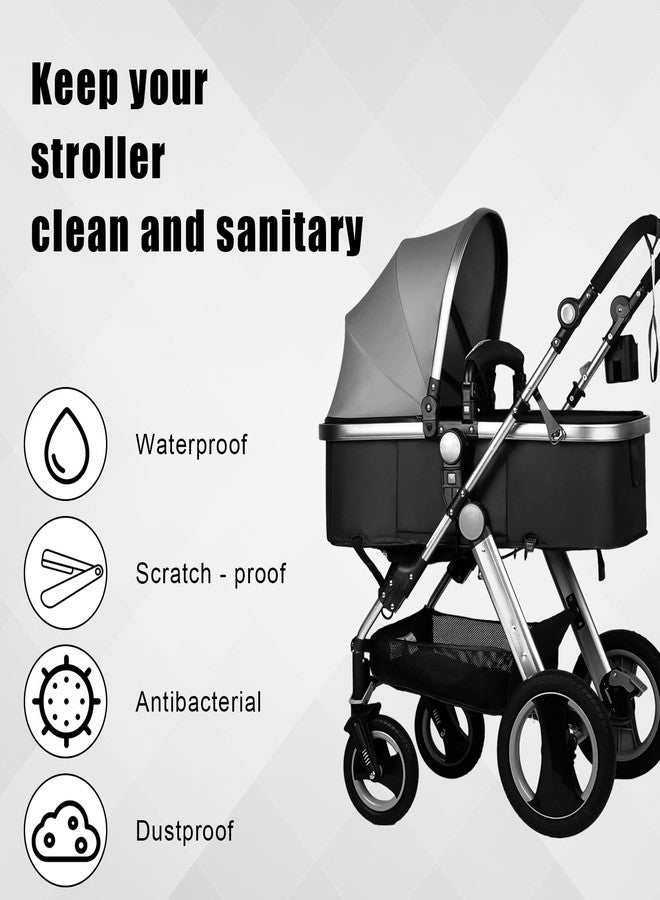 lasuroa Stroller Bag for Airplane, Stroller Bag for Gate Check Stroller Travel Bag with Handle Waterproof Baby Stroller Cover for Airplane Travel (Black) - Image 3